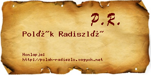 Polák Radiszló névjegykártya